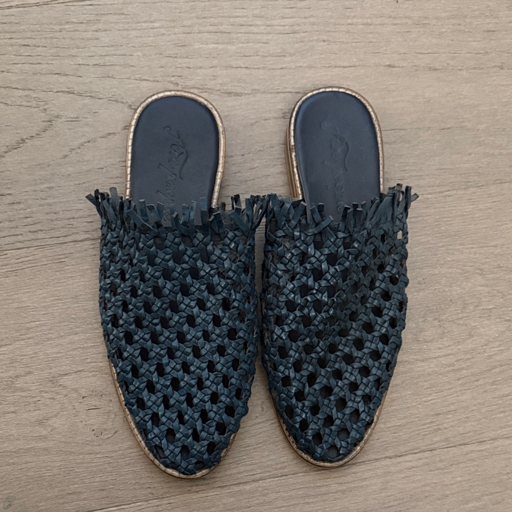 Free People Mirage Woven Leather Mules